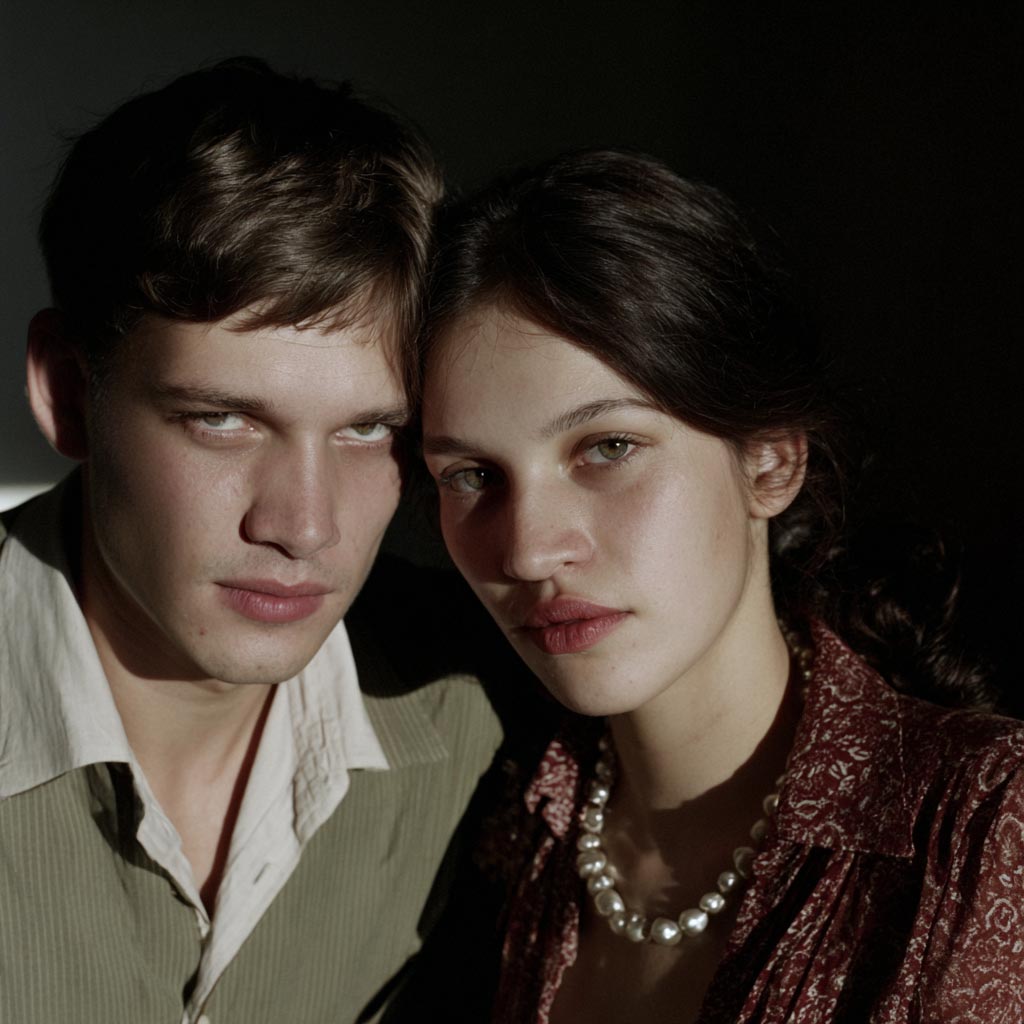 Photographie de couple IA pour un magazine de mode à Lausanne