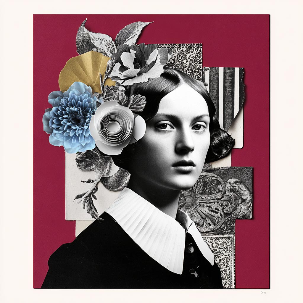 Collage de mode IA pour un magazine de luxe à Lausanne