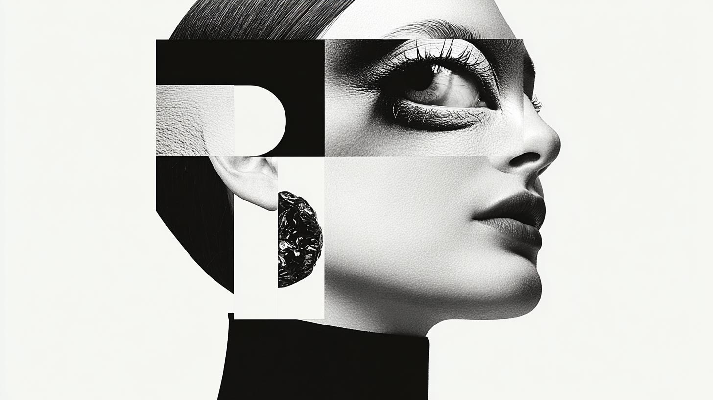Collage graphique IA pour une campagne beauté à Genève